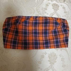 L'ATISTE by Amy Plaid Tube Top